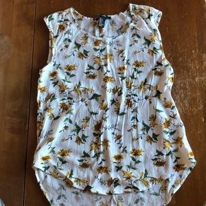Forever 21 Sheer Blouse with Floral Patterns